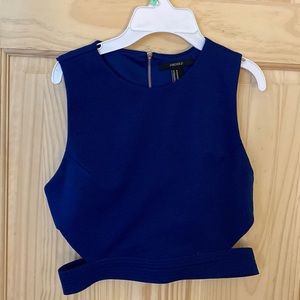 Crop top purplish blue. Zipper back.